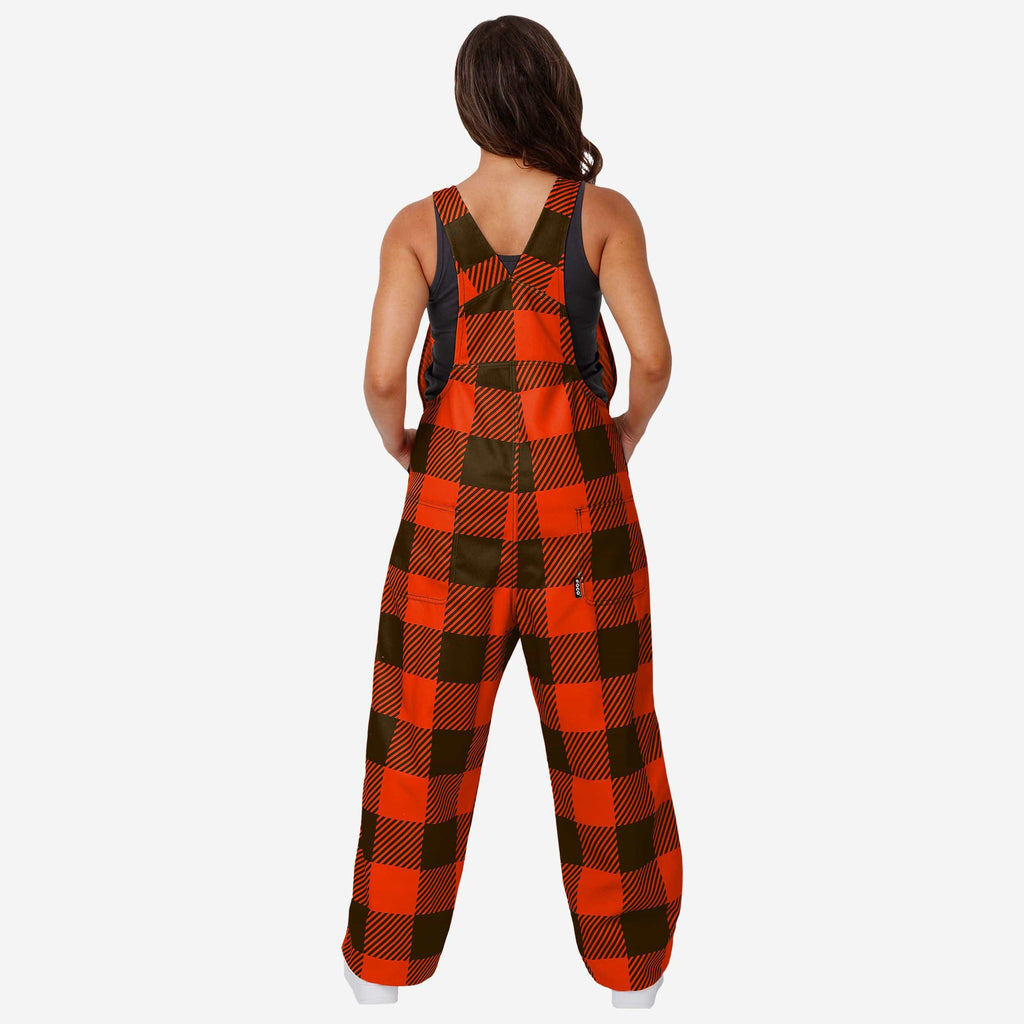 FOCO Cleveland Browns Plaid Bib Overalls Brown 2XL 3