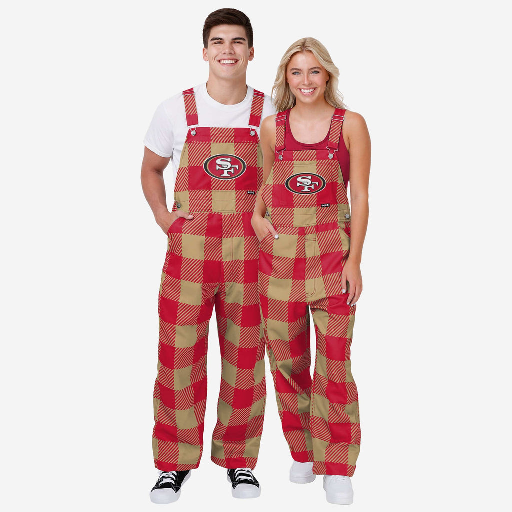 FOCO San Francisco 49ers Bib Overalls Red/XS 4