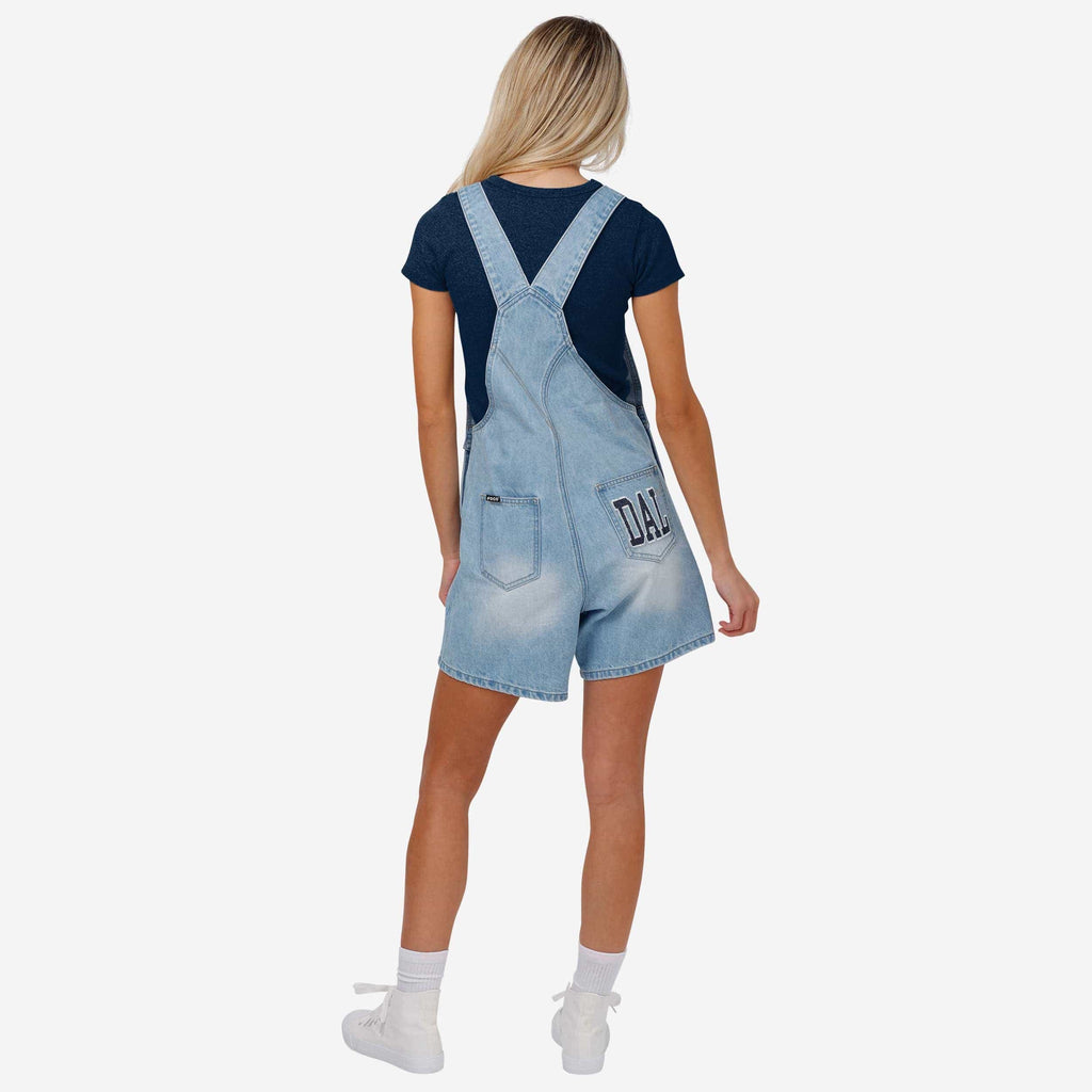FOCO Dallas Cowboys Big Logo Denim Bib Shortalls Blue 2XL 3