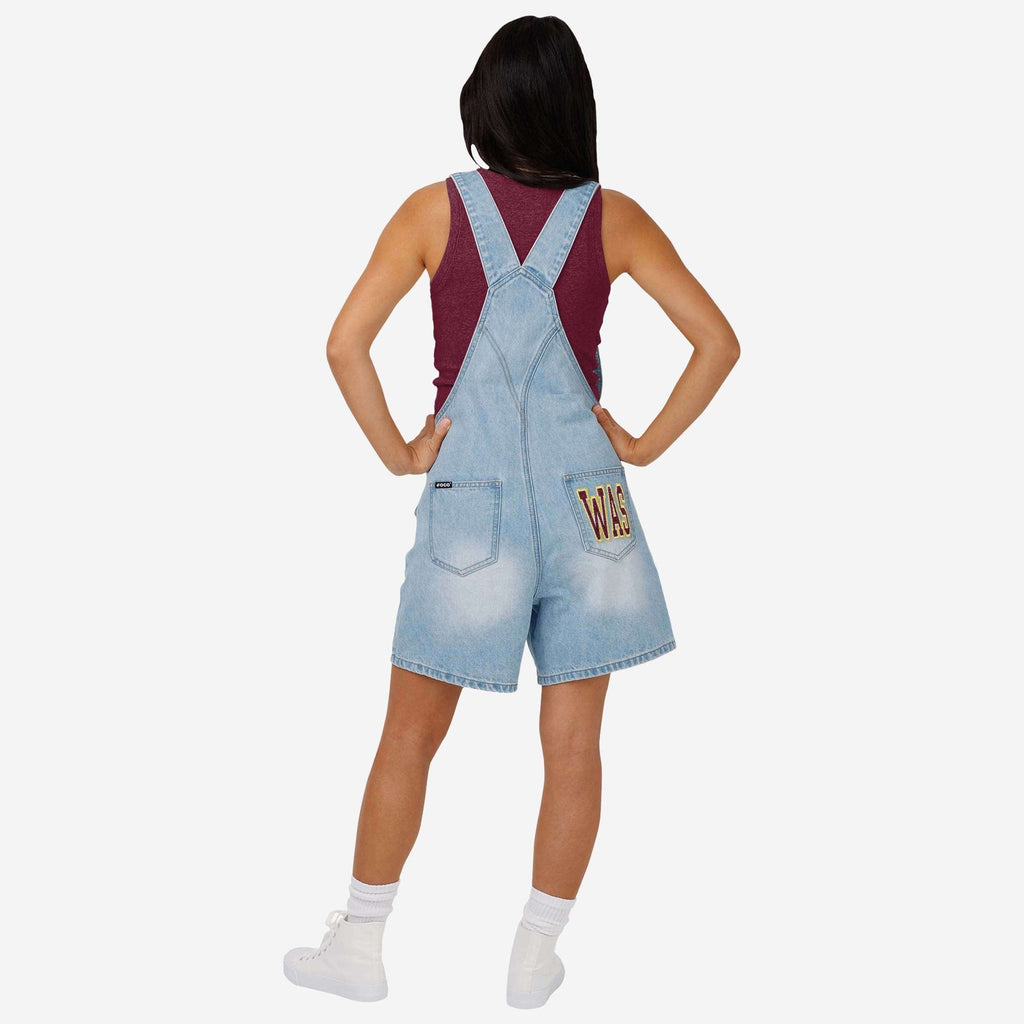 FOCO Washington Commanders Big Logo Denim Bib Shortalls Blue 2XL 3
