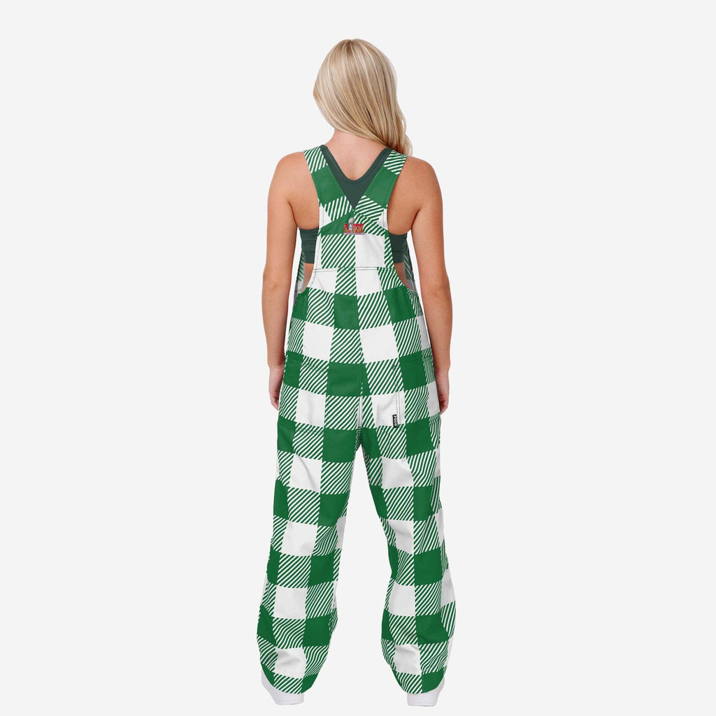 FOO Philadelphia Eagles Super Bowl LIX Champions Plaid Bib Overalls Green S 3