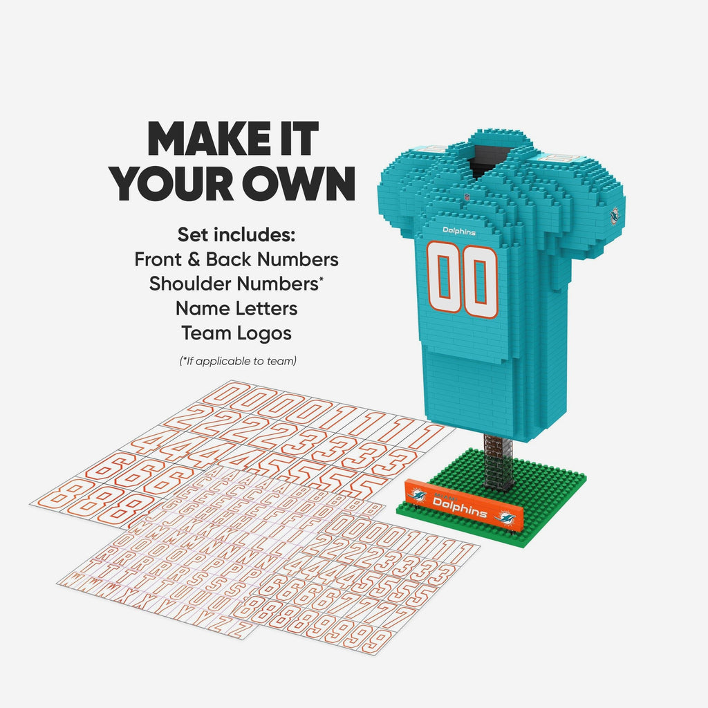 FOCO BRXLZ Miami Dolphins Jersey Building Block Set 3