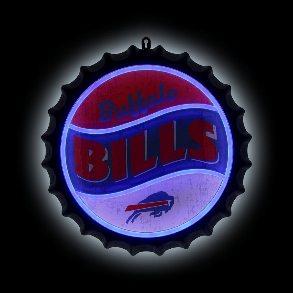 FOCO Buffalo Bills LED Neon Backlit Bottle Cap Wall Sign 3