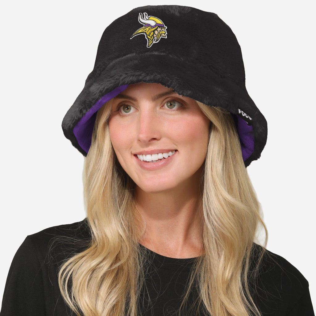 FOCO Minnesota Vikings Wendbar Kunstfell Bucket Hat - Unisex 3