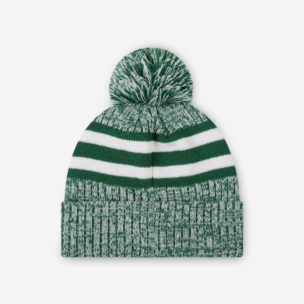 FOCO New York Jets Heather Team Stripe Lined Pom Beanie 3