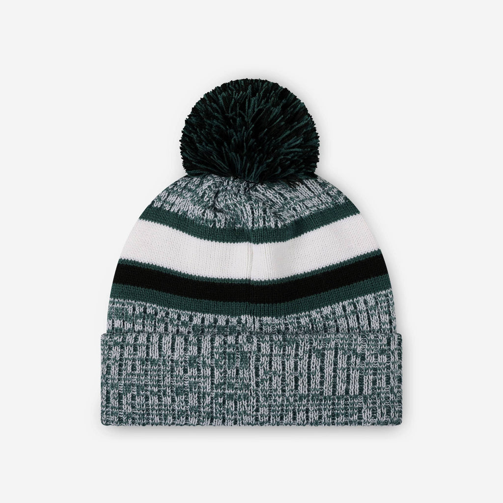 FOO Philadelphia Eagles Team Stripe Lined Pom Beanie Heather Unisex 3