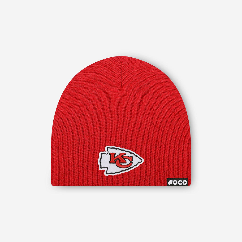 FOCO Kansas City Chiefs Basic Primary Logo Skull Beanie Red Unisex 2