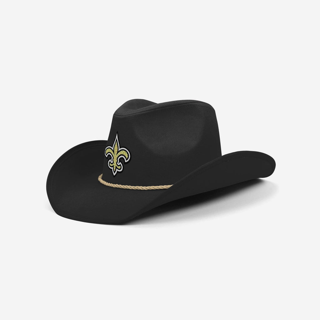 FOCO New Orleans Saints Schwarzer Rhinestone Logo Cowboy Hut - Unisex 2
