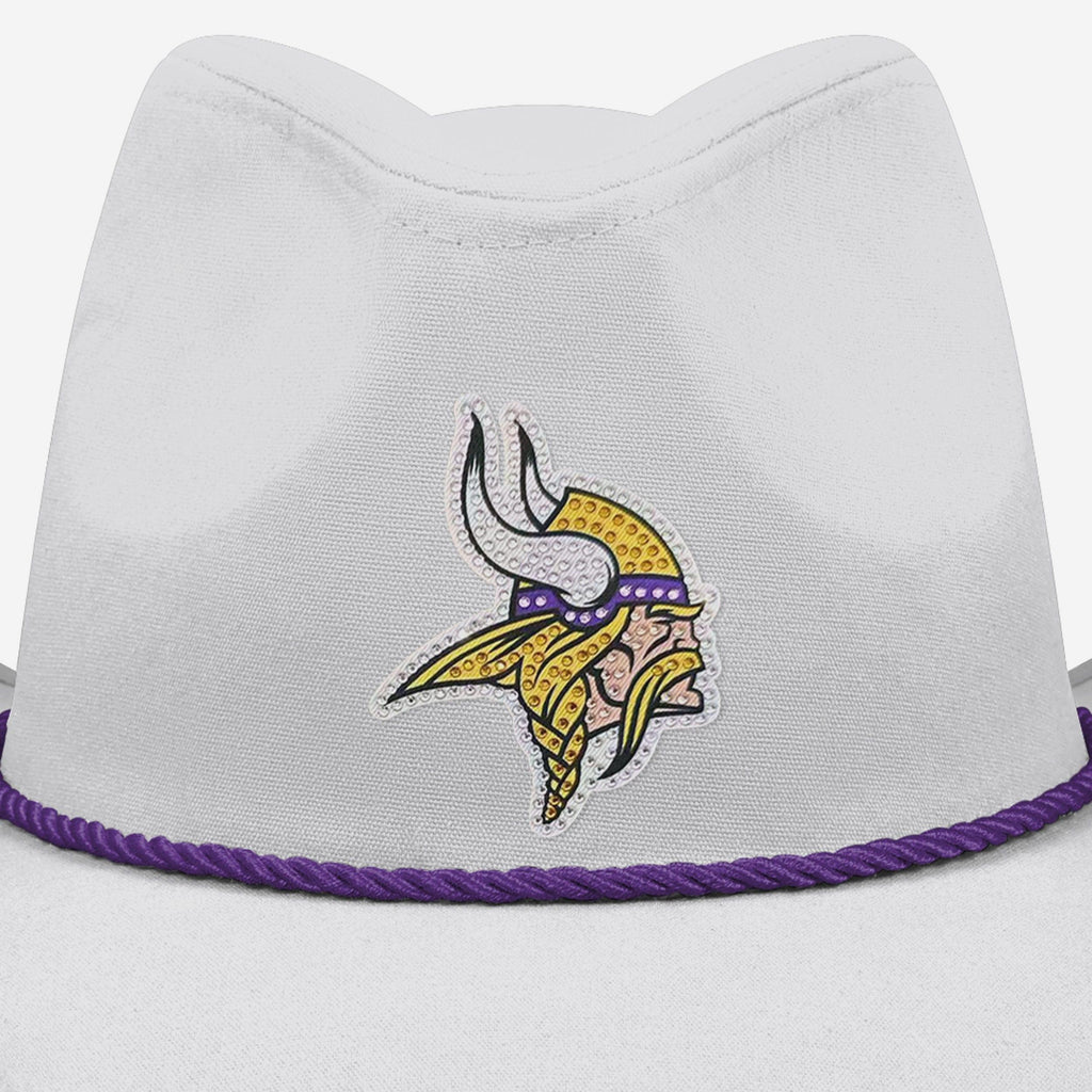?? MINNESOTA VIKING COWBOY HAT ?? Minnesota Vikings White Rhinestone Logo Cowboy Hat FOCO main image 4
