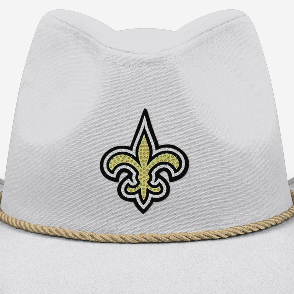 New Orleans Saints White Rhinestone Logo Cowboy Hat FOCO display picture 1