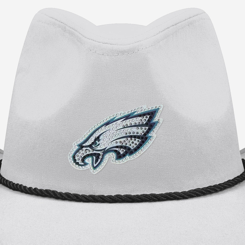 Philadelphia Eagles White Rhinestone Logo Cowboy Hat FOCO display picture 1