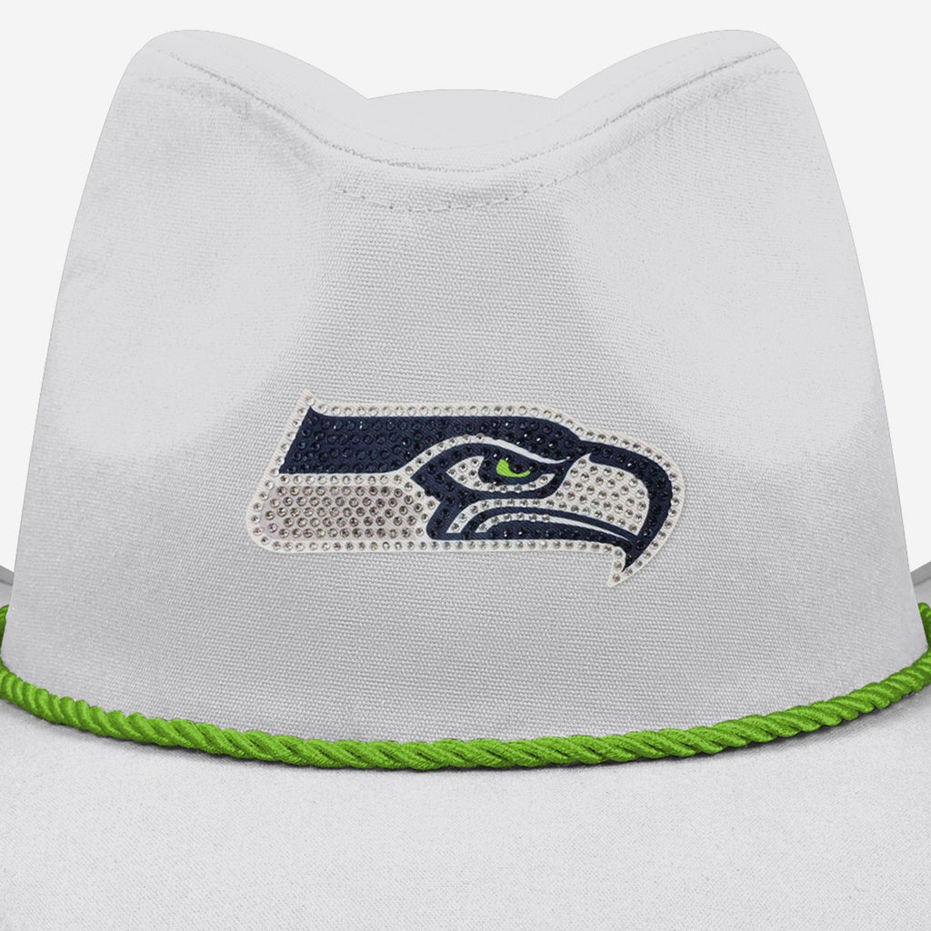 Seattle Seahawks White Rhinestone Logo Cowboy Hat FOCO display picture 2