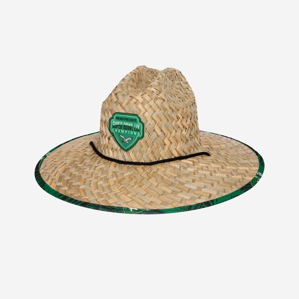 Philadelphia Eagles Super Bowl LIX Champions Kelly Green Straw Hat FOCO