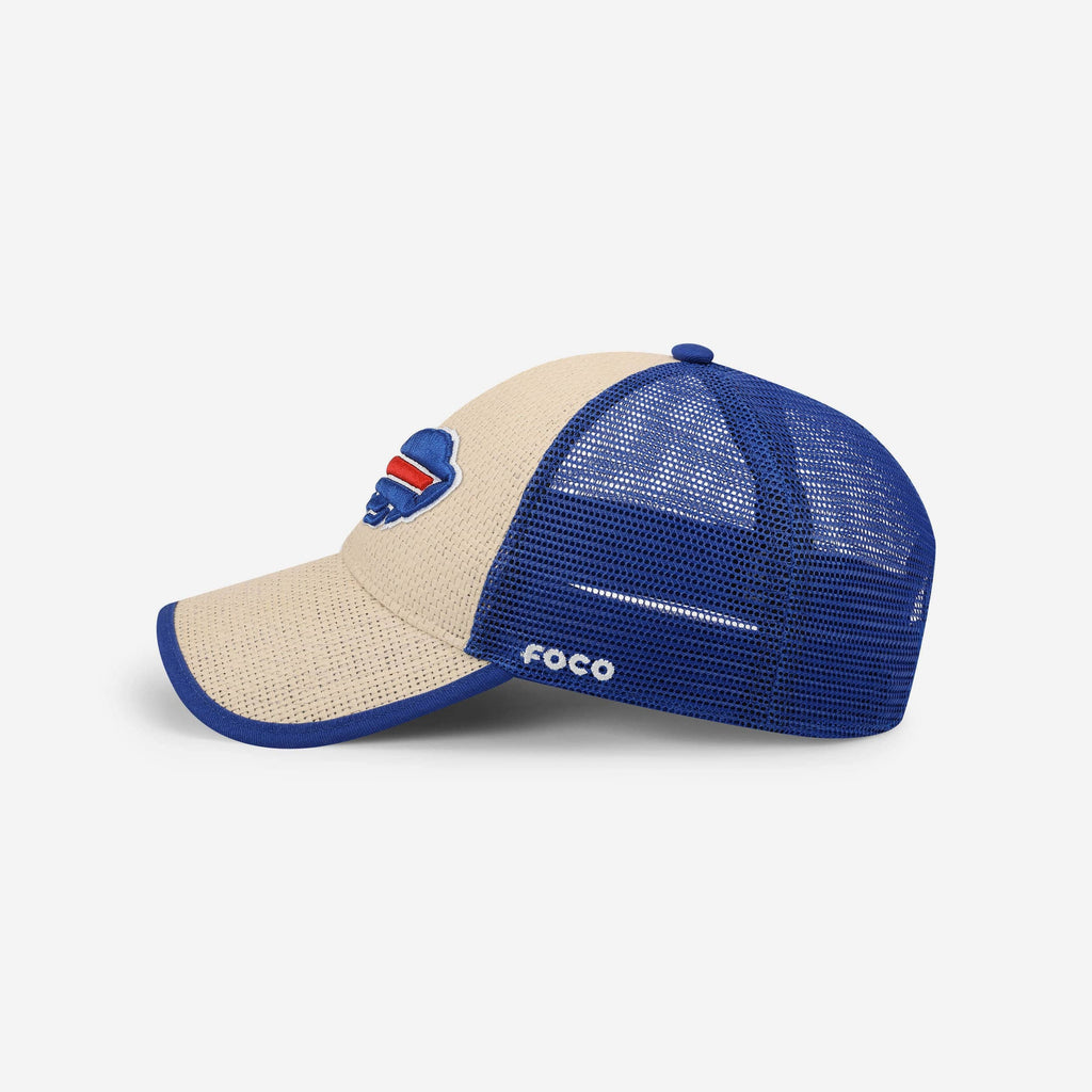 FOCO Buffalo Bills Straw Casual Trucker Cap Unisex One Size 3