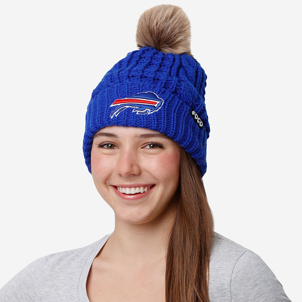 Buffalo Bills Womens Faux Fur Pom Beanie FOCO