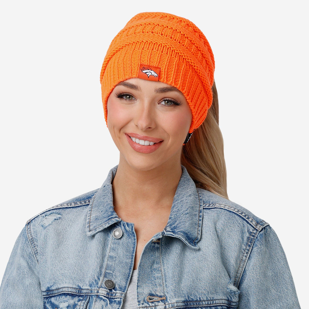 Bonnet Bébé Fille Boise State Broncos, Tricoté Avec Rabats Oreilles, Rose