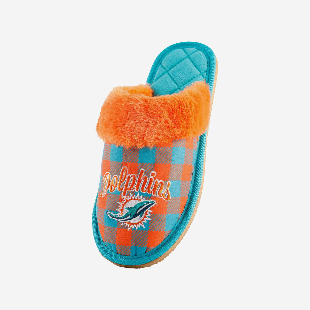 FOCO Miami Dolphins Mule Slipper Plaid XL 4
