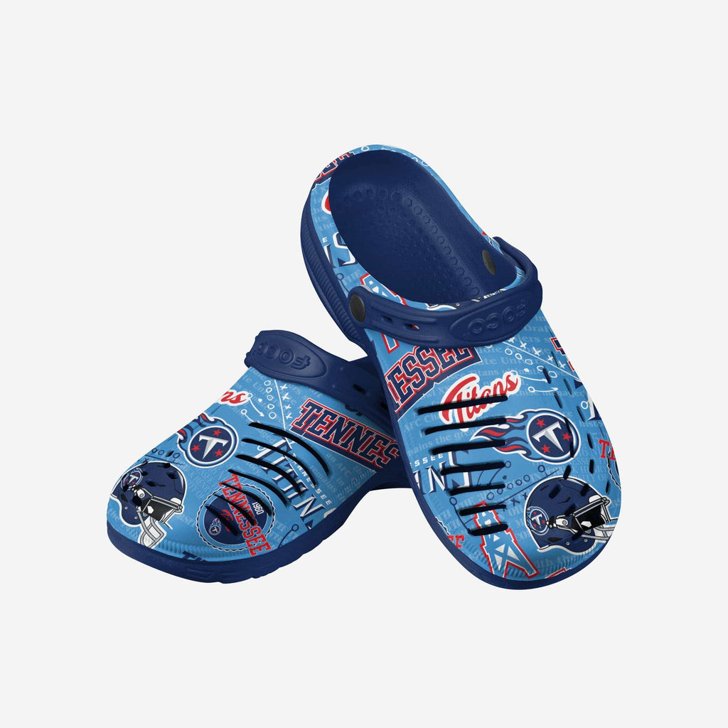 Tennessee Titans Historic Print Clog Strap Crocs Blue Size 7 - 8 Waterproof NWT Tennessee Titans Historic Print Clog With Strap FOCO main image 3