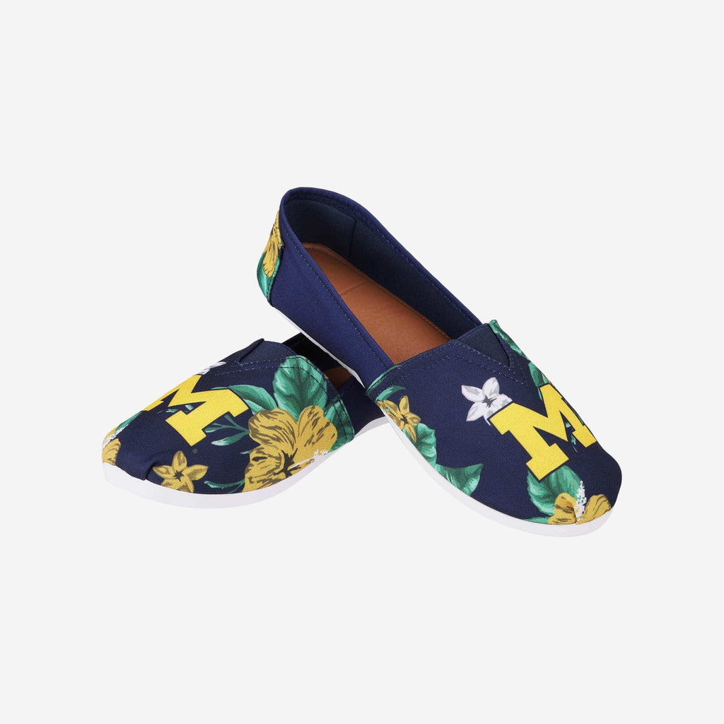 FOCO Michigan Wolverines Floral Canvas Shoe Women Large 4
