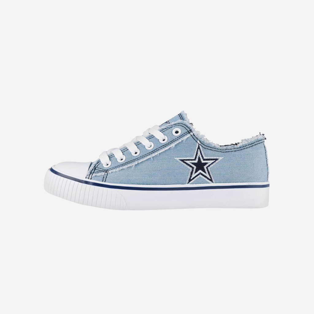 FOCO Dallas Cowboys Women's Denim Low Top Canvas Shoe Black/XL 2