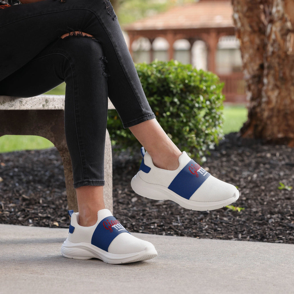 FOCO New York Giants Script Wordmark White Slip On Sneakers 6 4