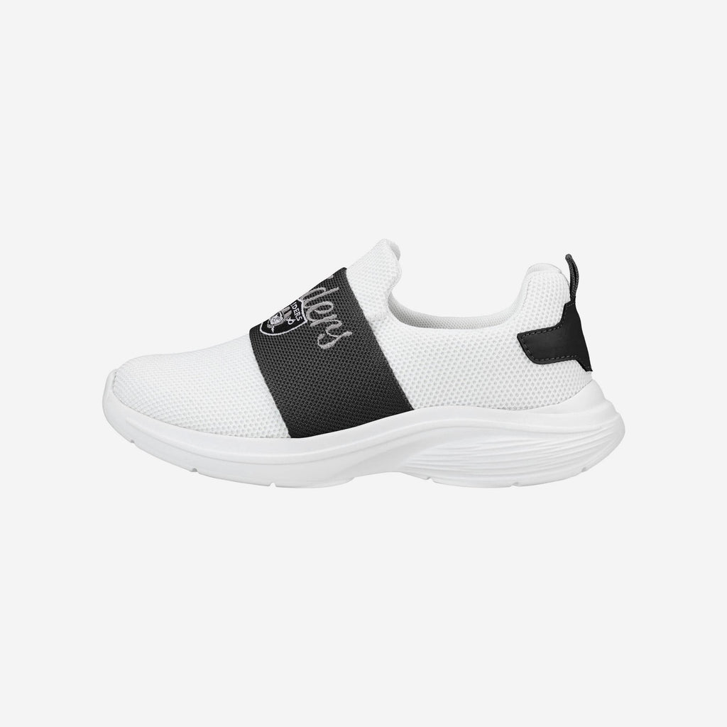 FOCO Las Vegas Raiders Script Wordmark White Slip On Sneakers 10 2
