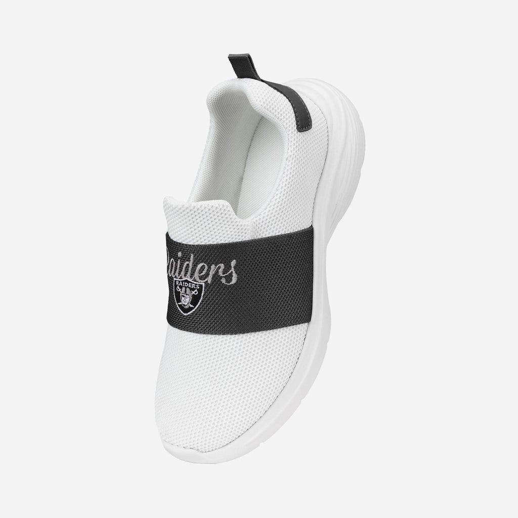 FOCO Las Vegas Raiders Script Wordmark White Slip On Sneakers 10 3