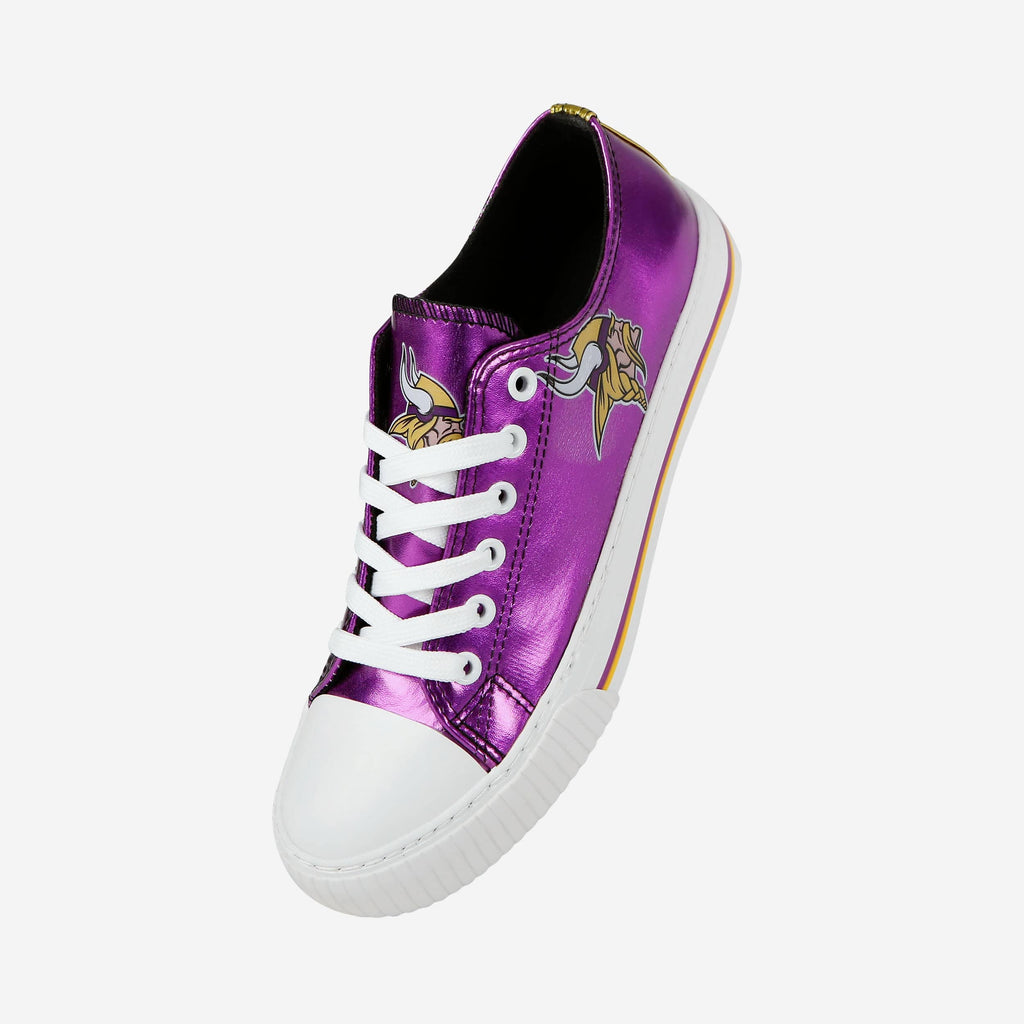 Minnesota Vikings Womens Team Color Metallic Low Top Canvas Shoes