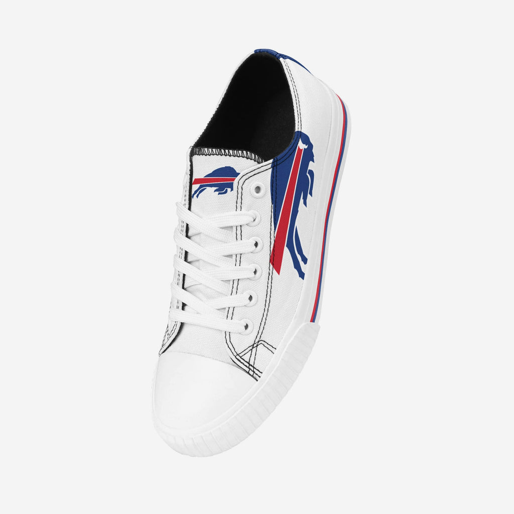 Buffalo Bills Womens Big Logo Low Top White Canvas Shoes, Size: 2XL Buffalo Bills Womens Big Logo Low Top White Canvas Shoes, Size: 2XL