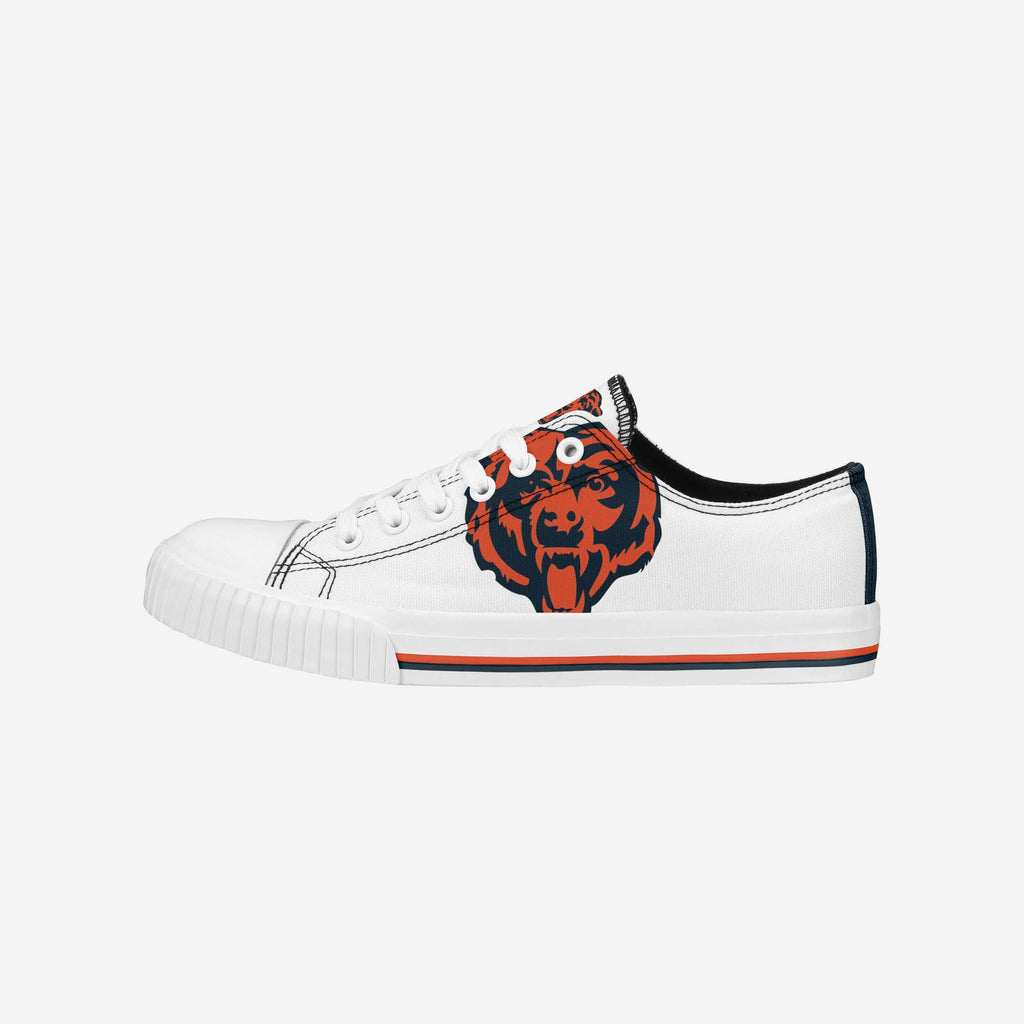 FOCO Chicago Bears Big Logo Low Top White Canvas Shoes 2