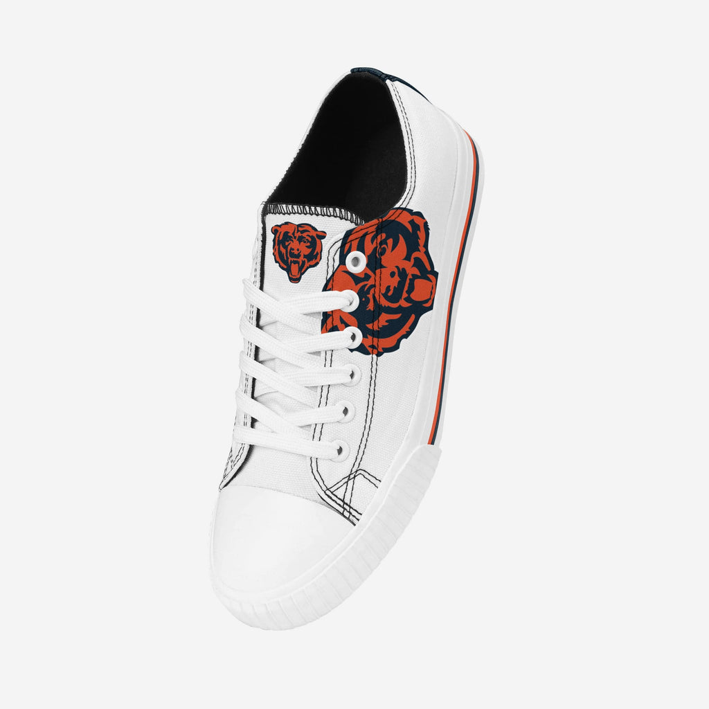 FOCO Chicago Bears Big Logo Low Top White Canvas Shoes 3