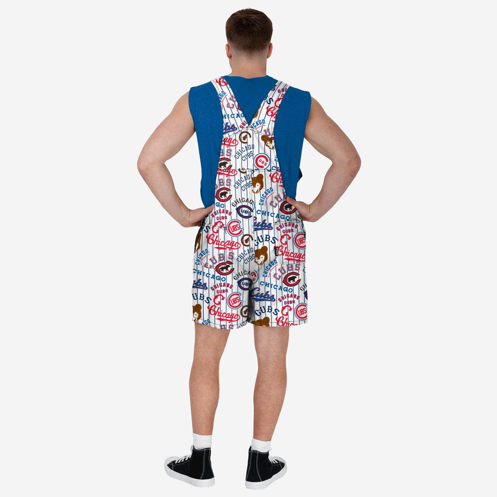 FOCO Chicago Cubs Historic Print Bib Shortalls Blue XL 3