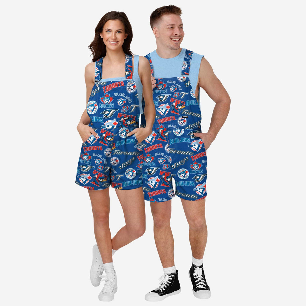 FOCO Historic Print Bib Shortalls Blue XL 4