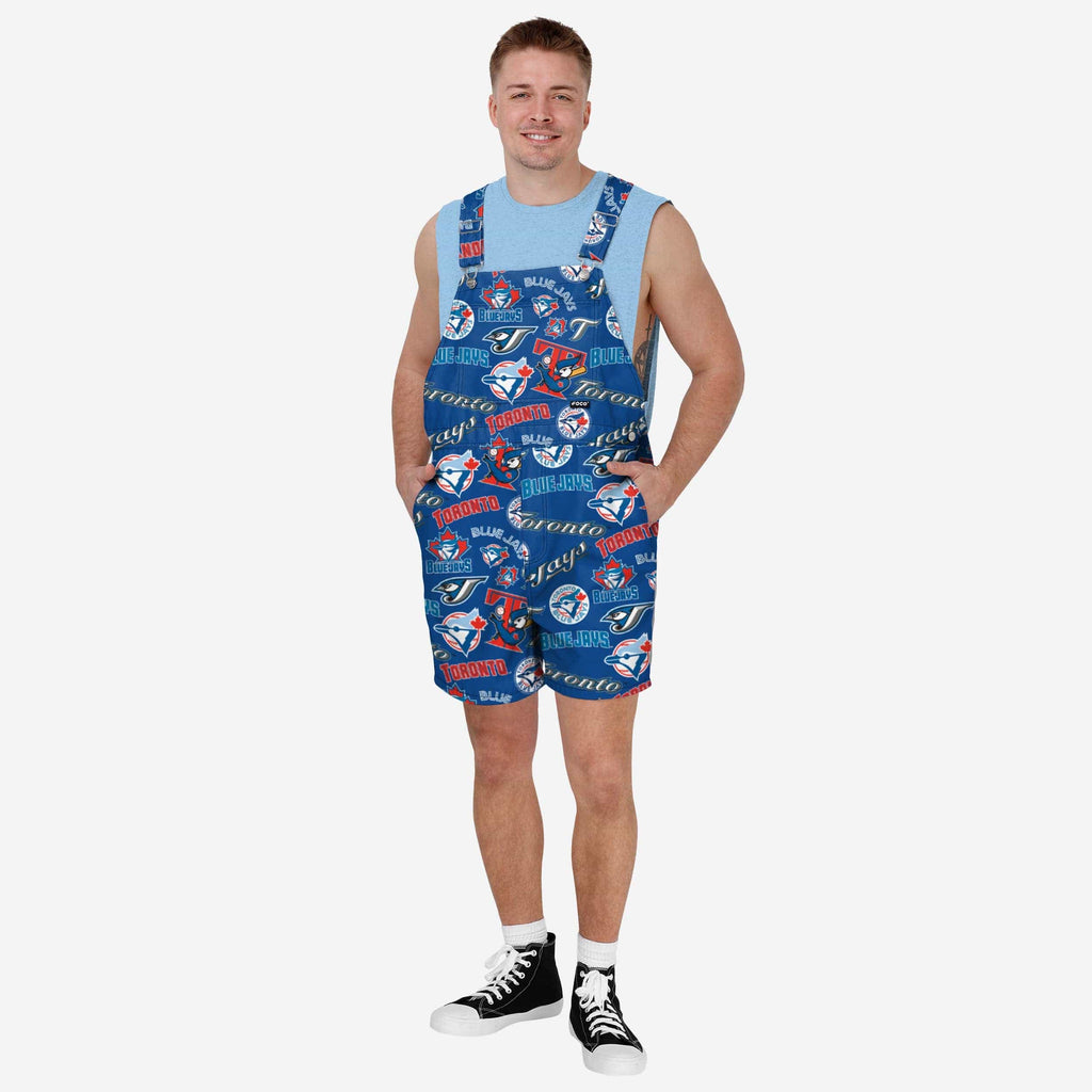 FOCO Historic Print Bib Shortalls Blue XL 2