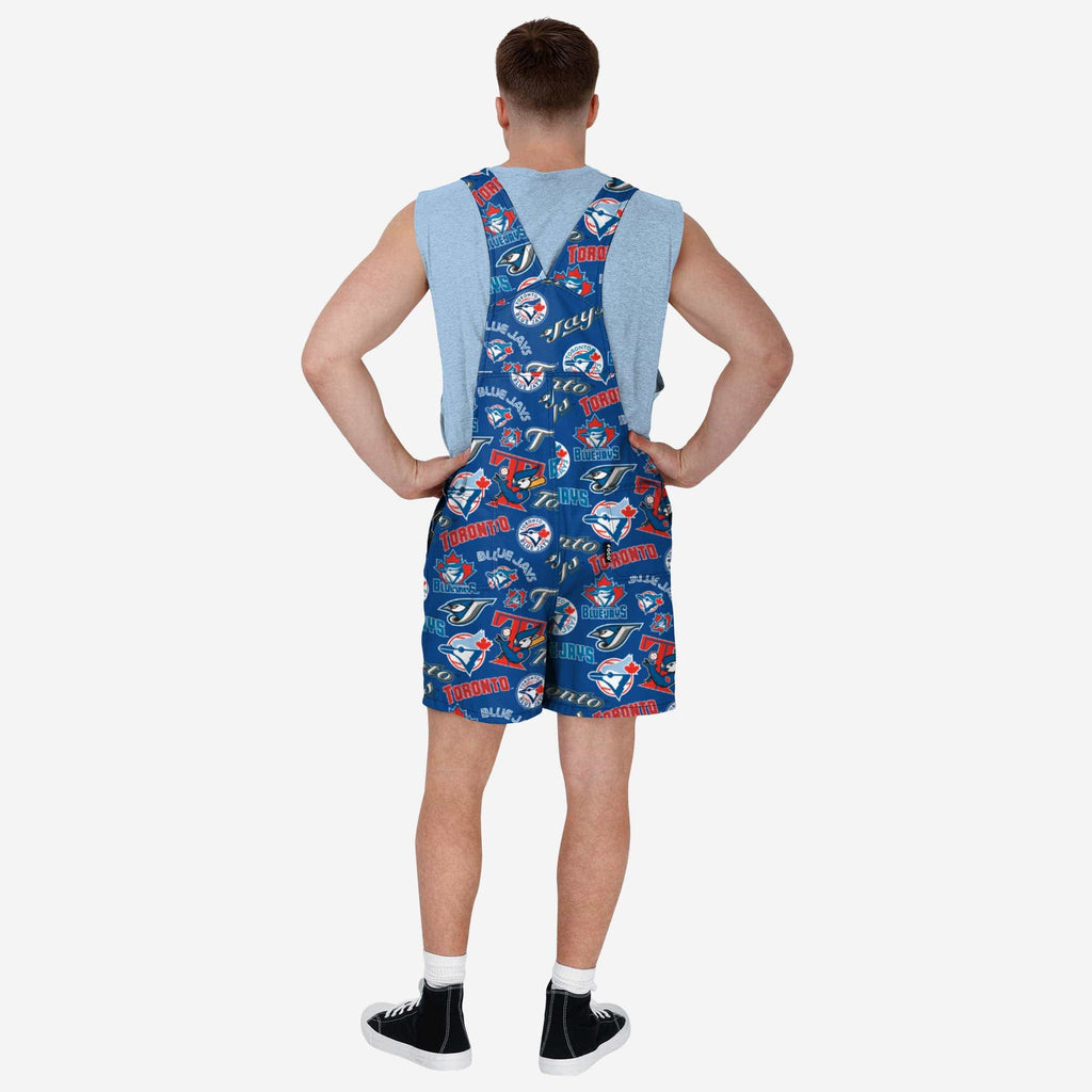 FOCO Historic Print Bib Shortalls Blue XL 3