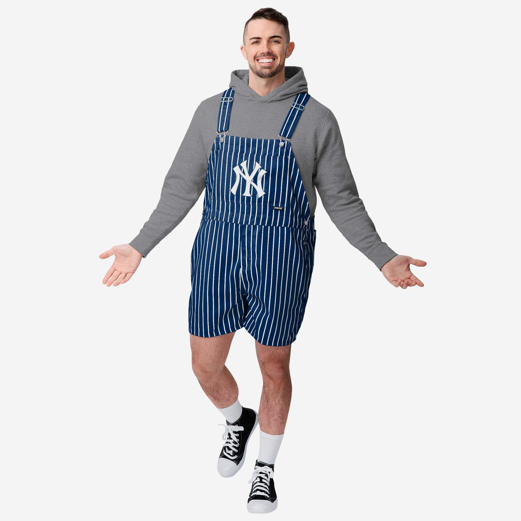 FOCO New York Yankees Pinstripe Bib Shortalls Navy M 2