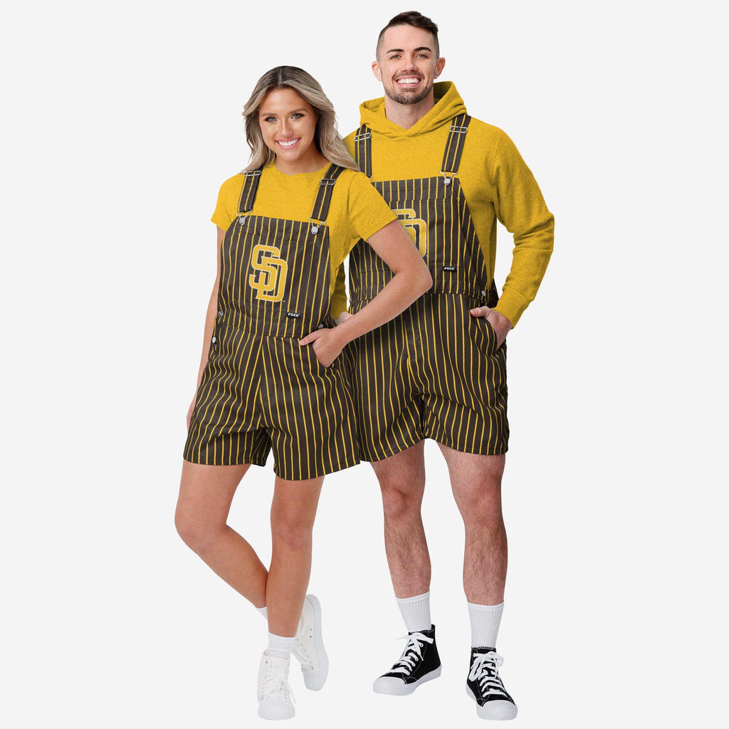 FOCO San Diego Padres Pinstripe Bib Shortalls Men Size L 4
