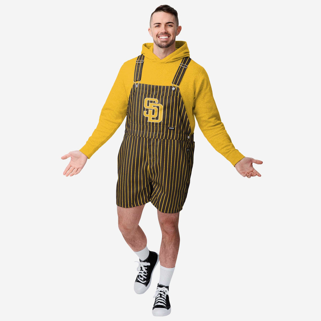 FOCO San Diego Padres Pinstripe Bib Shortalls Men Size L 2