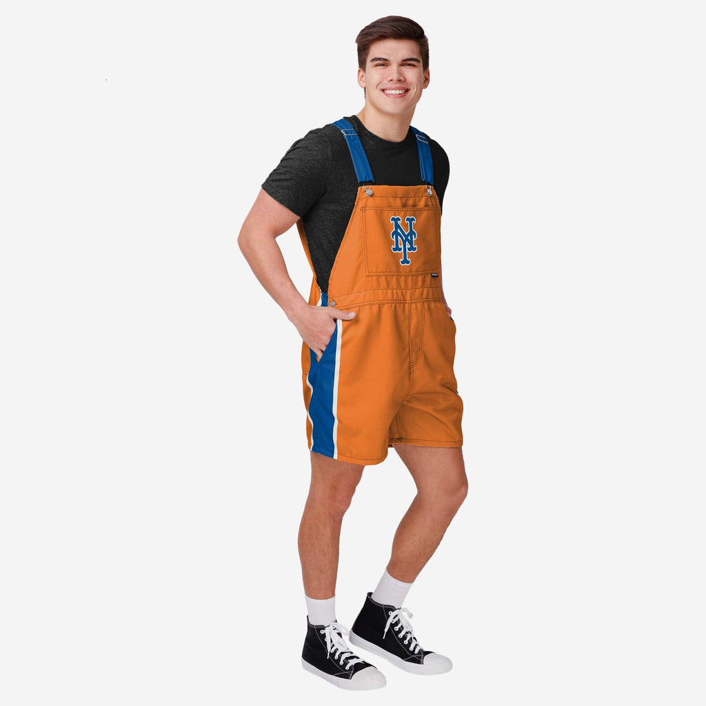 FOCO New York Mets Team Stripe Bib Shortalls Blue 3XL 2