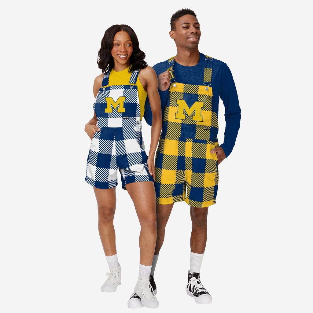 FOCO Michigan Wolverines Bib Shortalls Blue/XXL 4