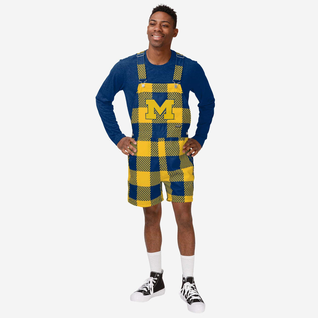 FOCO Michigan Wolverines Bib Shortalls Blue/XXL 2
