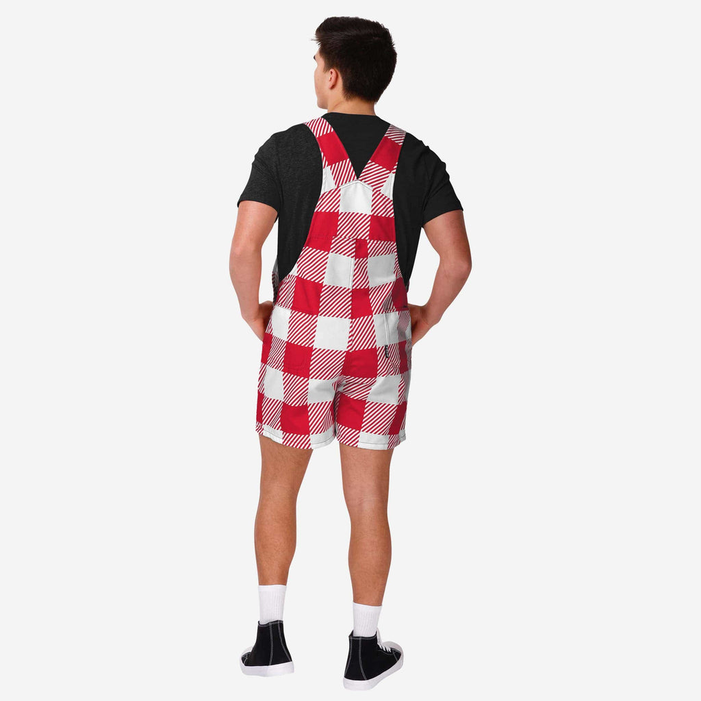 FOCO Nebraska Cornhuskers Plaid Bib Shortalls Red 2XL 3