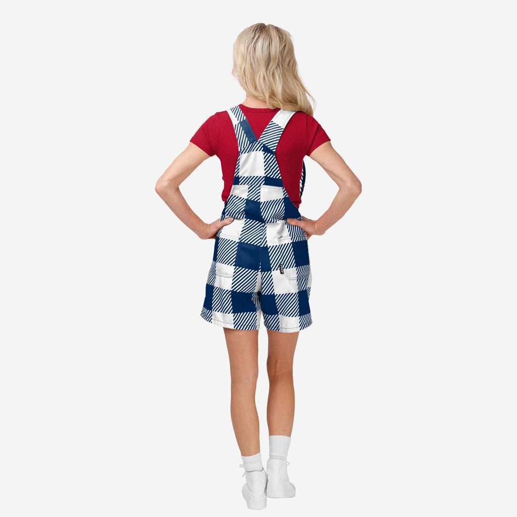 FOCO Minnesota Twins Plaid Bib Shortalls Red/Blue Size S 3