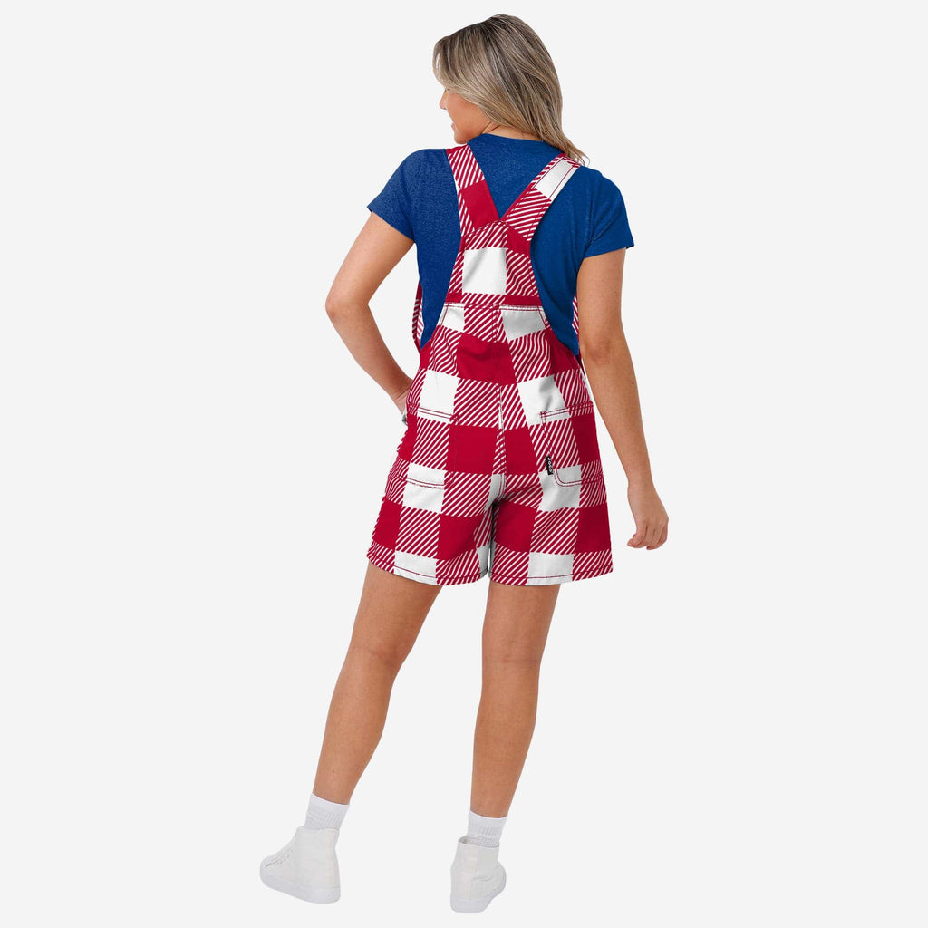 FOCO Philadelphia Phillies Plaid Bib Shortalls Red/Small 3