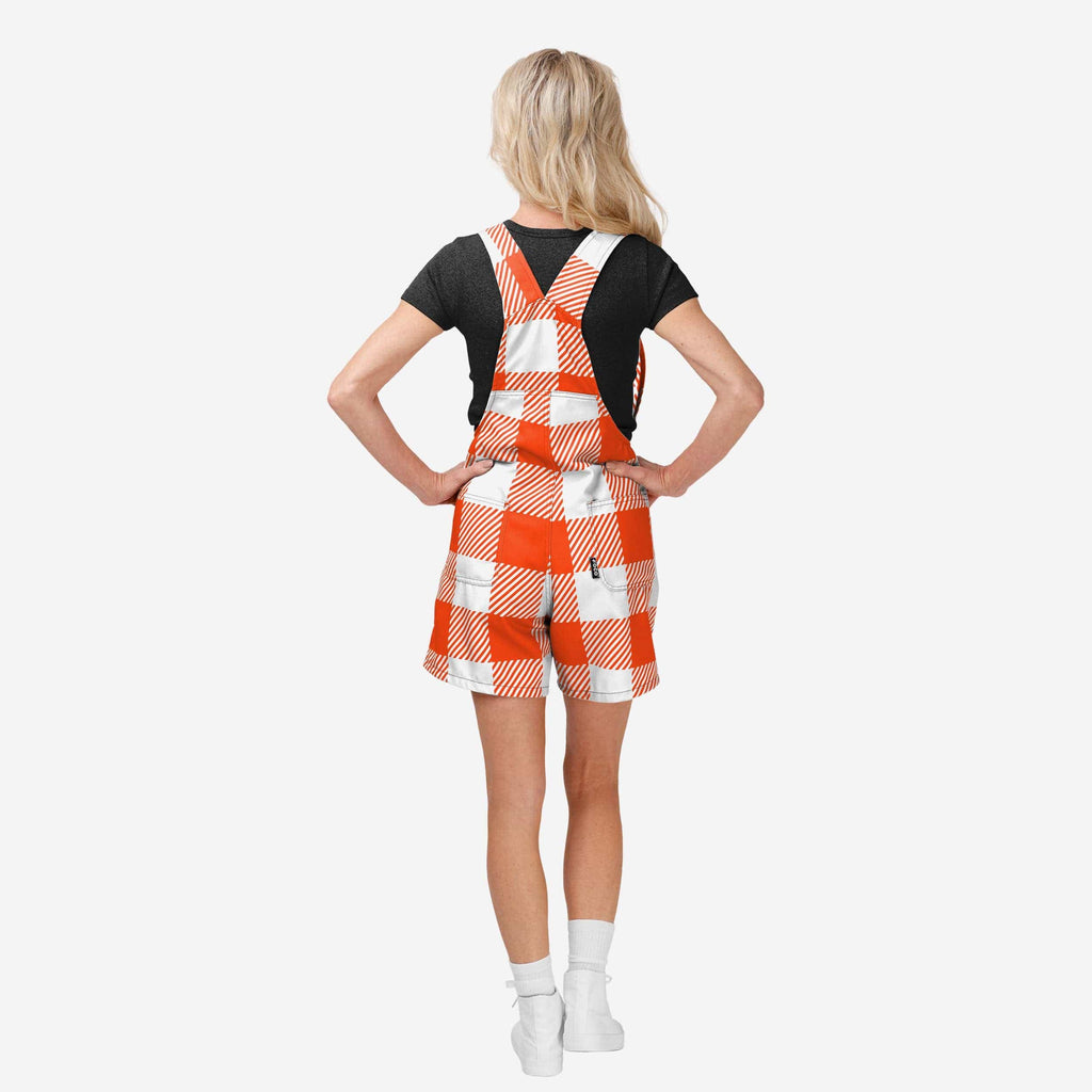 FOCO San Francisco Giants Plaid Bib Shortalls Orange/Black 2XL 3
