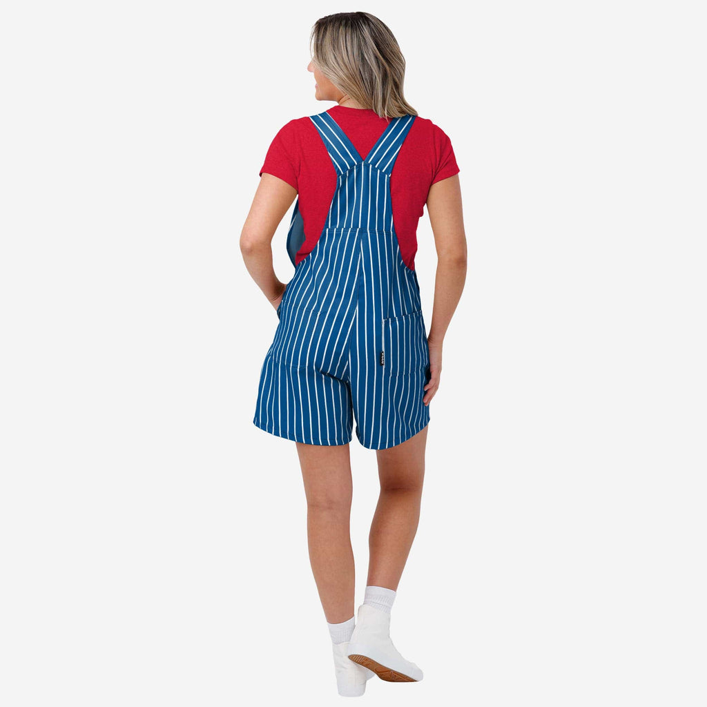 FOCO Chicago Cubs Pinstripe Bib Shortalls Blue 2XL 3