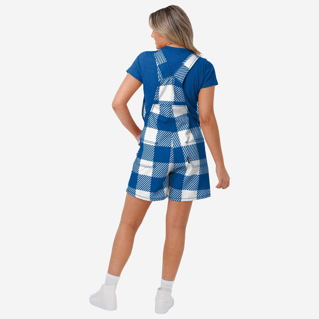 FOCO Duke Blue Devils Plaid Bib Shortalls Blue L 3