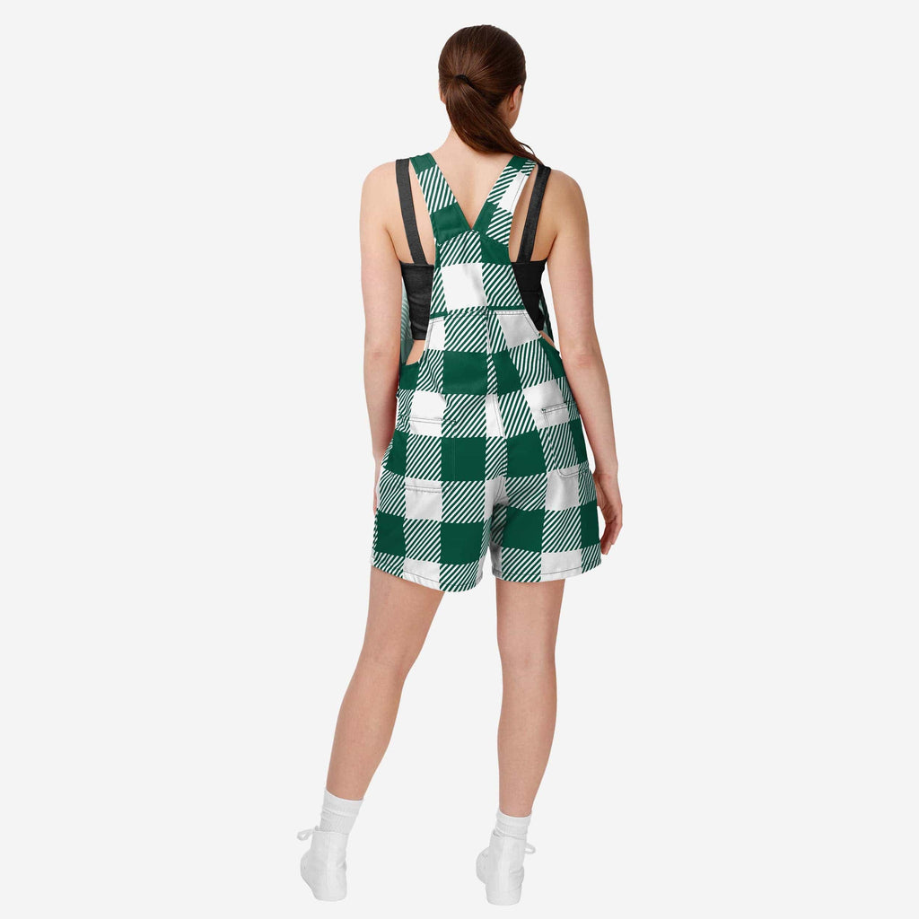 FOCO New York Jets Plaid Bib Shortalls Green Size L 3