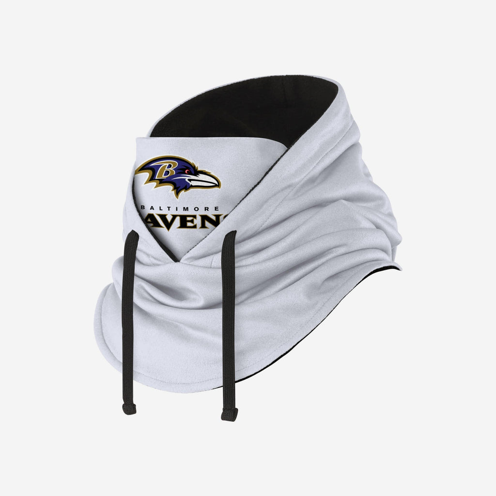 FOCO Baltimore Ravens Hooded Gaiter White One Size 3