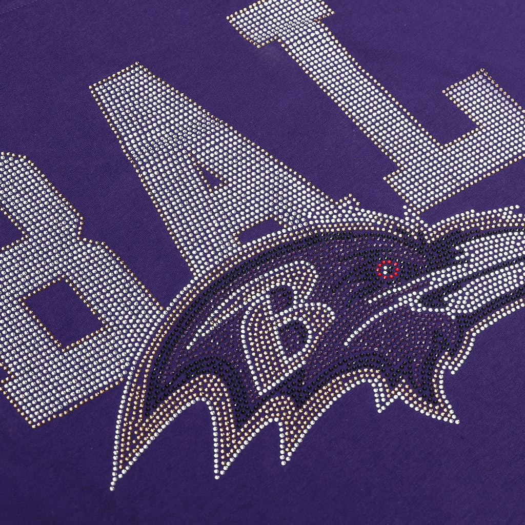 FOCO Baltimore Ravens Rhinestone Crop Top Purple S 3